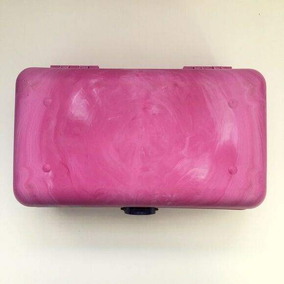 Vintage Caboodles Pink Marble Purple Storage Makeup Cosmetic Train Case 2620 - Picture 6 of 12